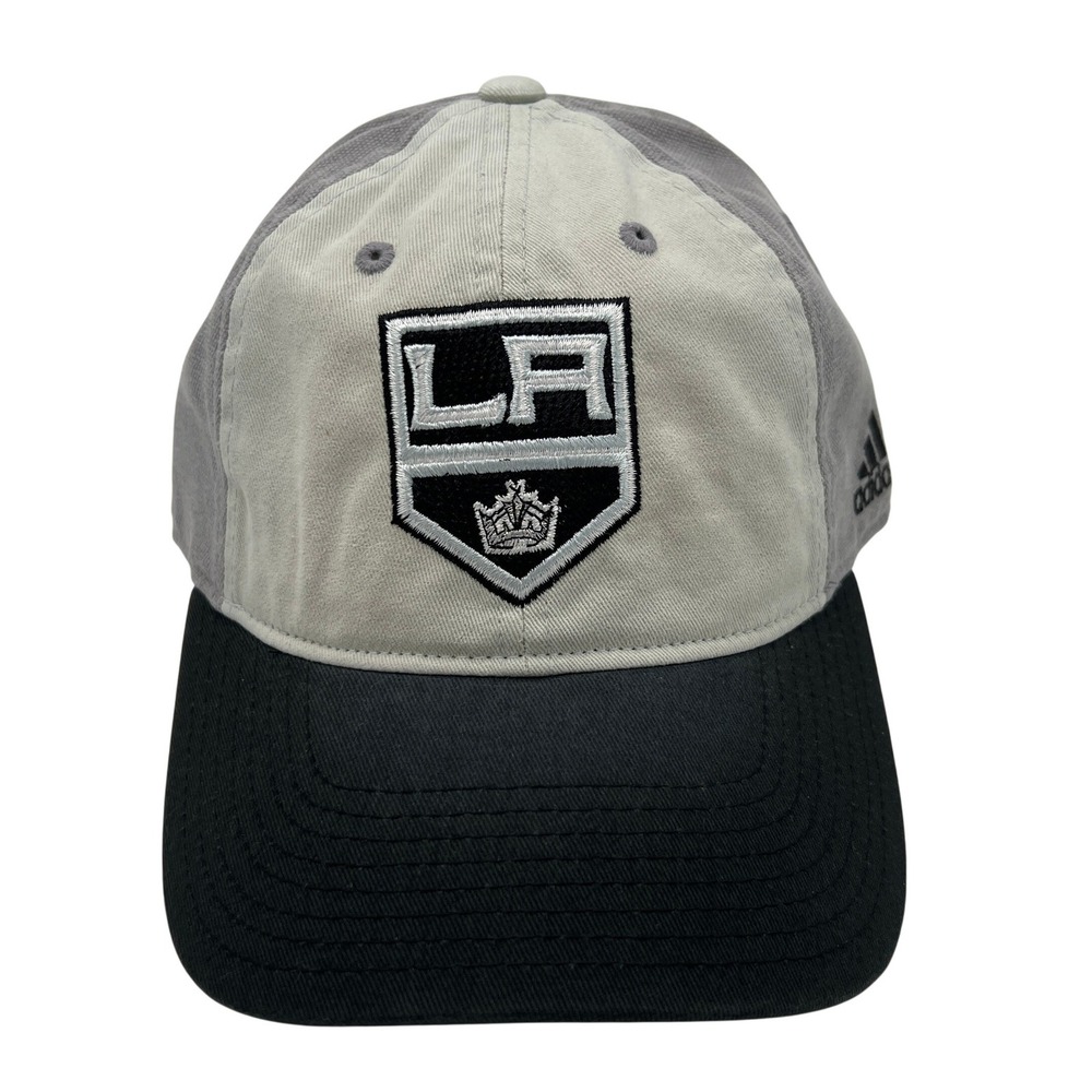 Adidas Los Angeles Kings NHL Hat Grey Black Sun Bleached Slouch Adjustable